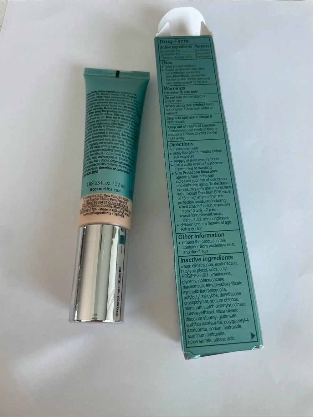It Cosmetics FAIR IVORY Your Skin But Better 1.08 fl Oz CC+Natural Matte Cream